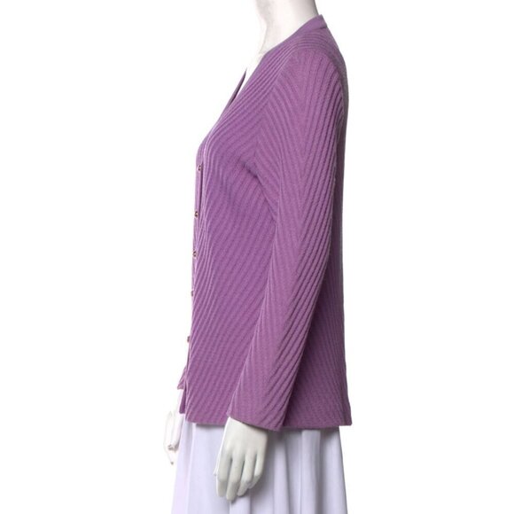 ST. JOHN Vintage Y2K Ribbed Santana Knit Cardigan Sweater - Picture 4 of 12